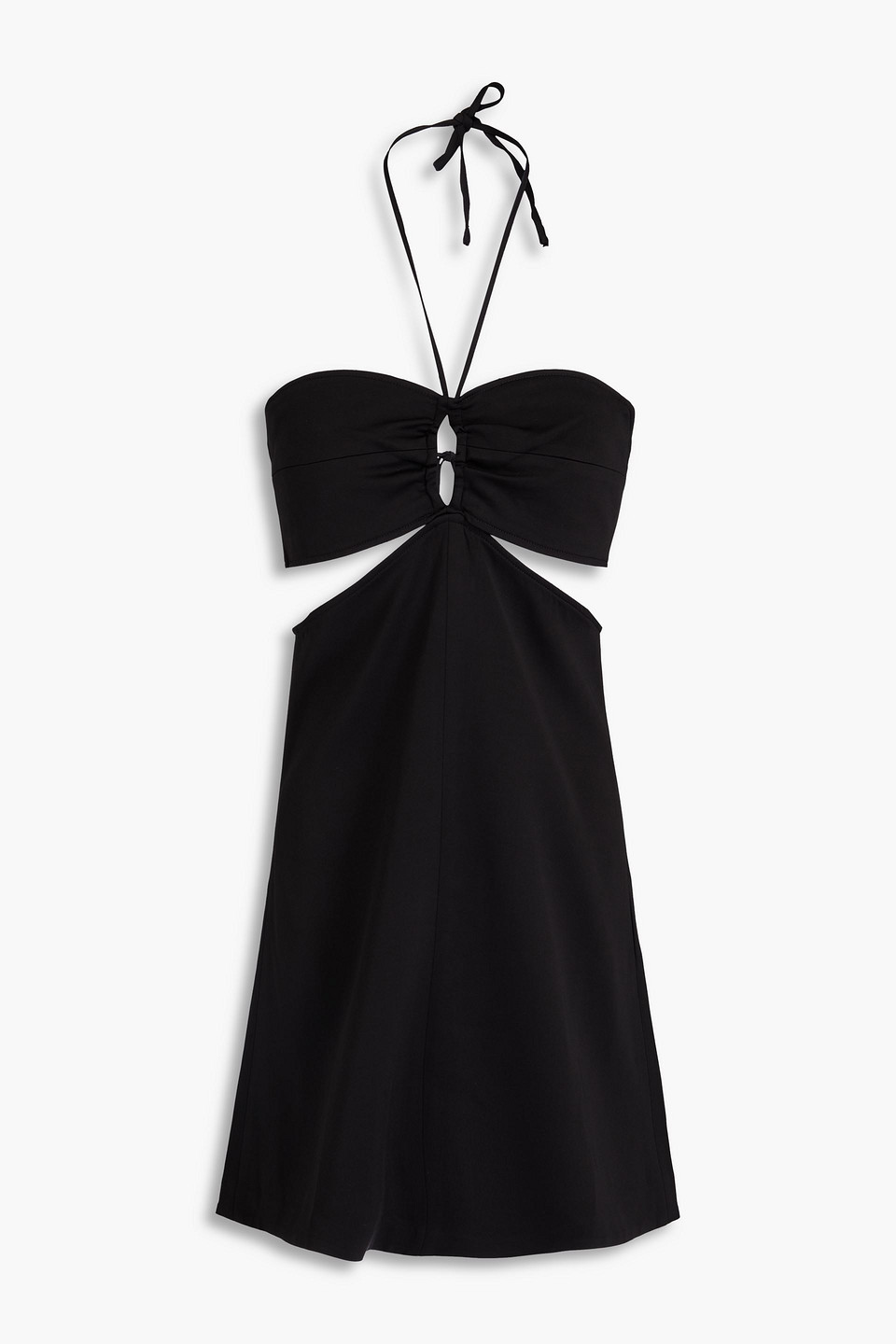 Maje Cutout Crepe Mini Dress In Black