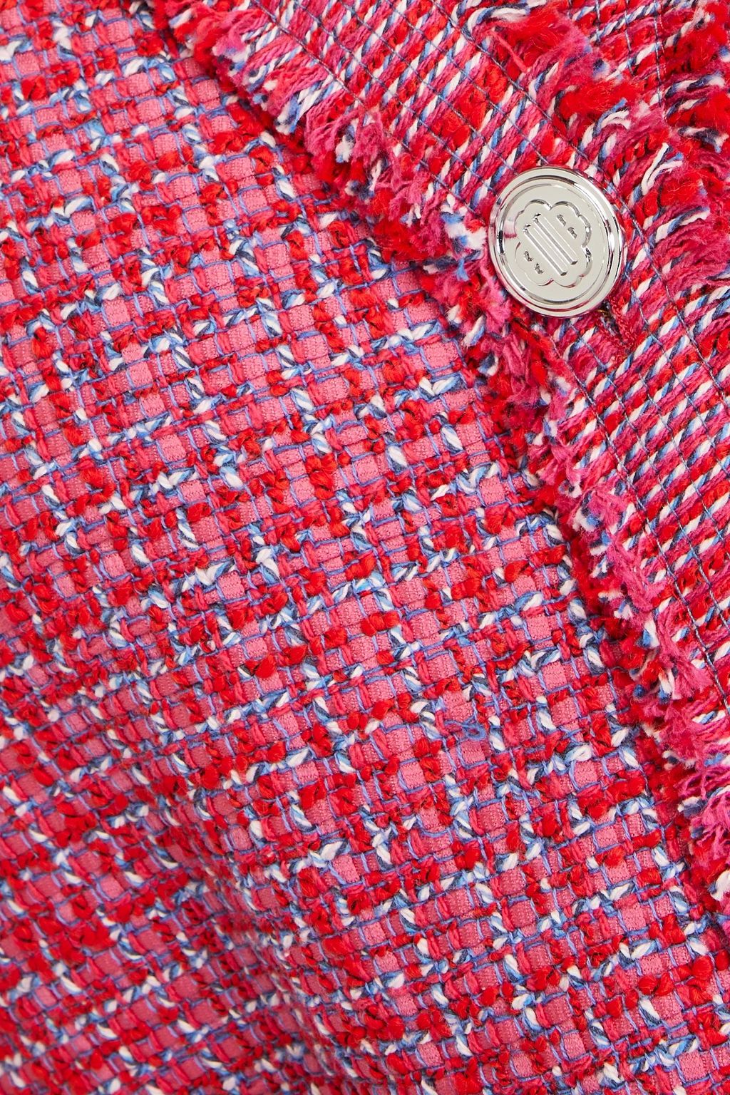 MAJE Cropped frayed tweed jacket