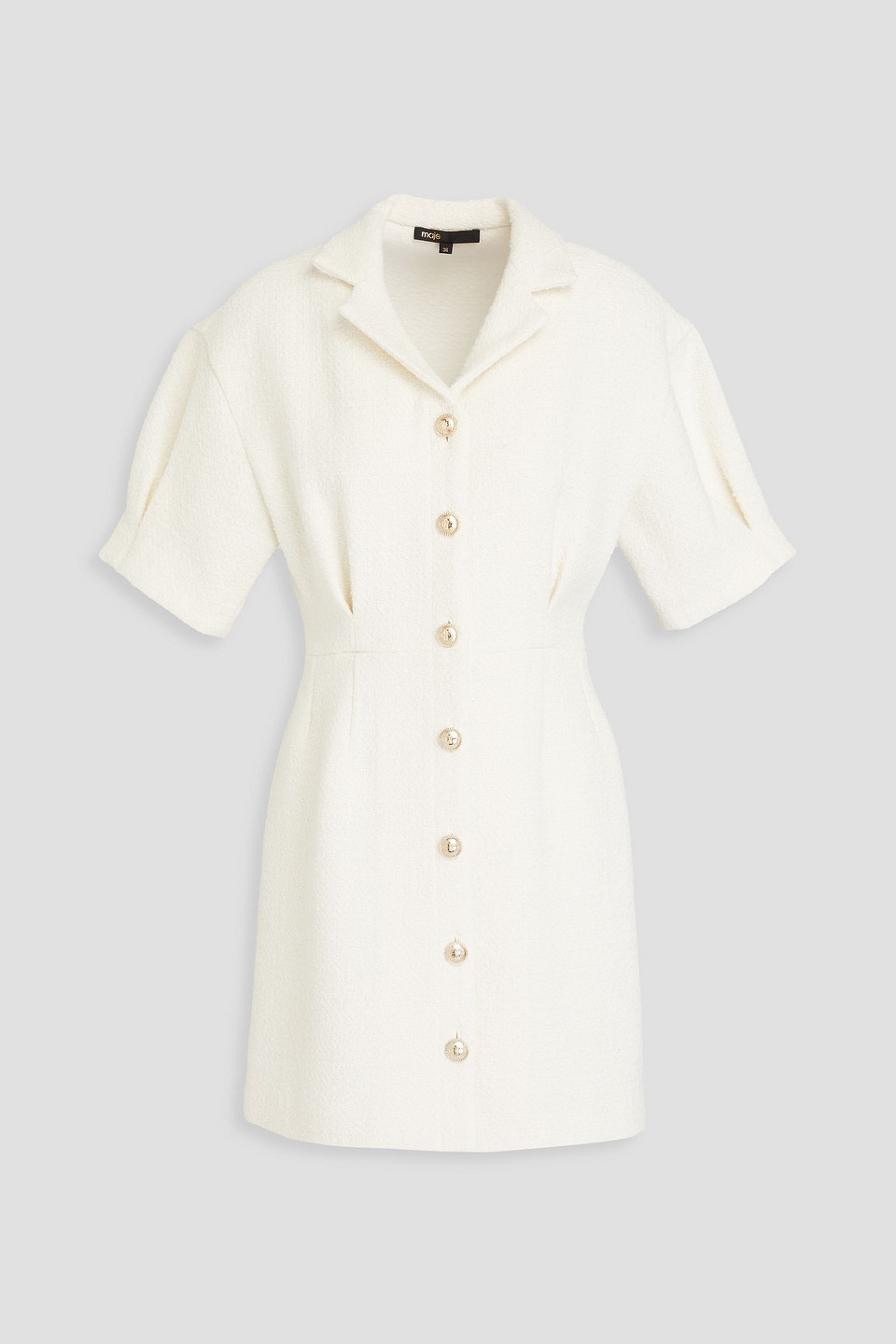 Maje - Bouclé-tweed mini dress - White - FR 36