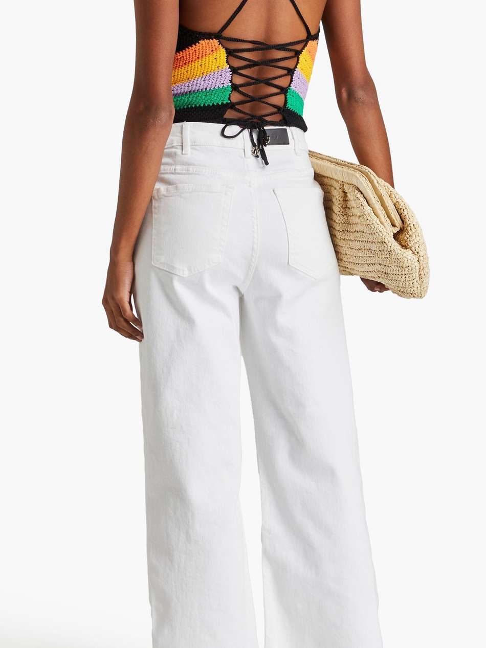 frayed high-rise straight-leg jeans