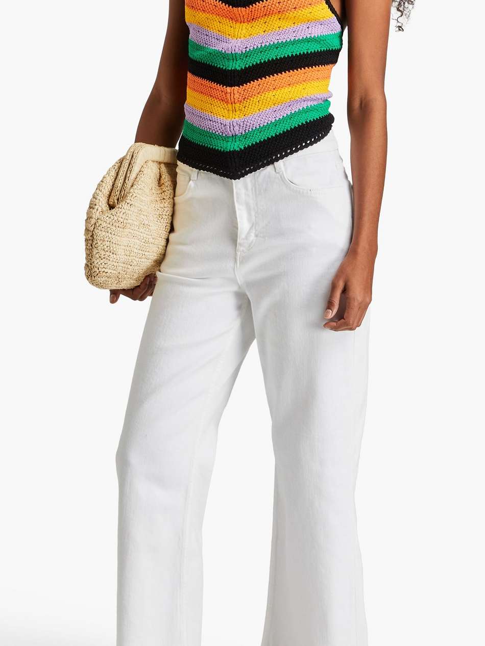 frayed high-rise straight-leg jeans