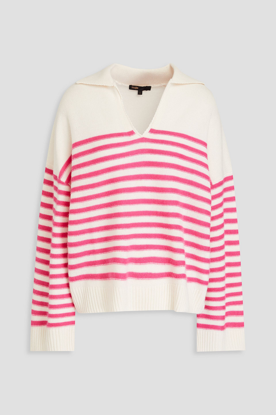 Maje Cashmere And Silk-blend Sweater In Pink