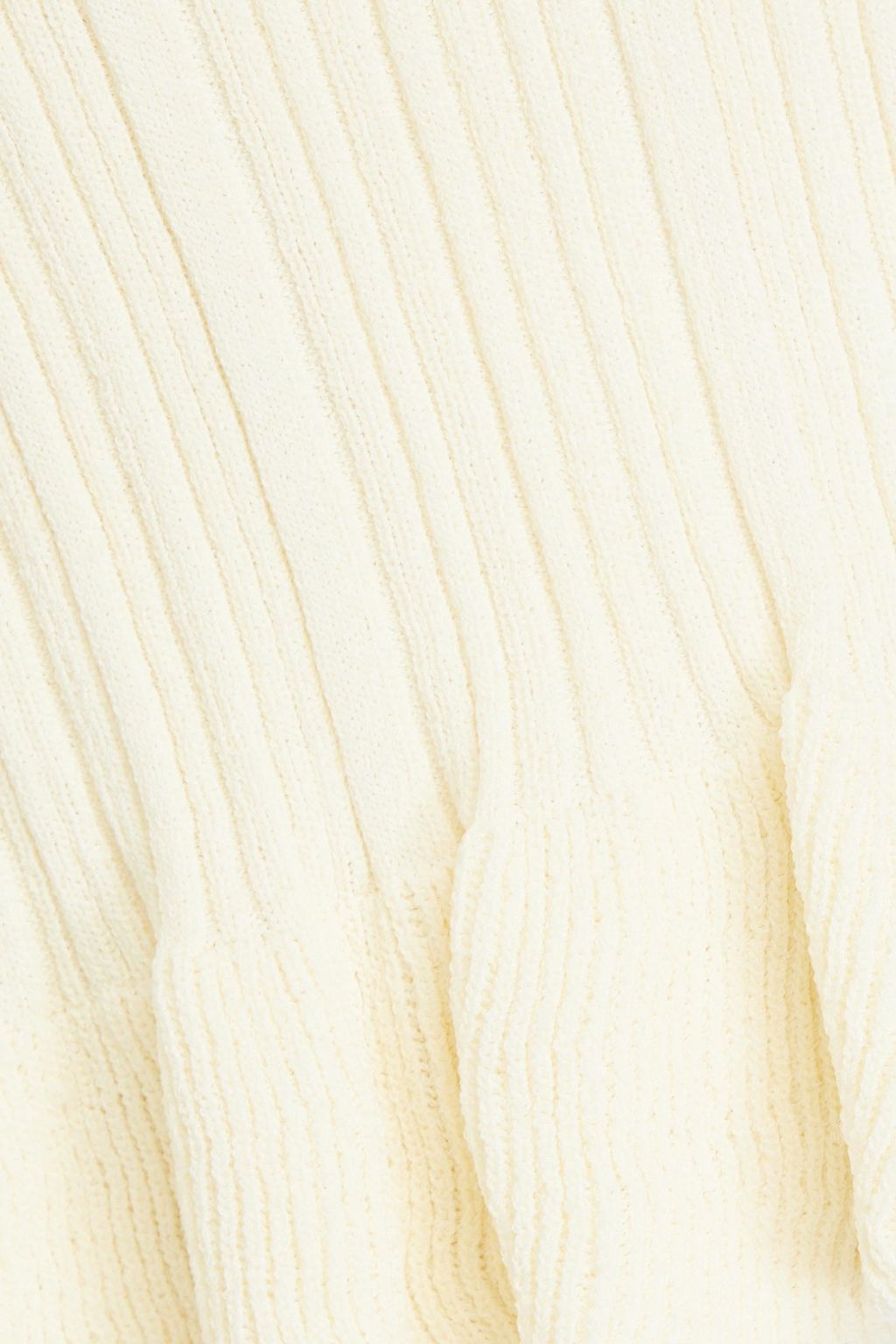 MAJE Ruffled ribbed-knit top