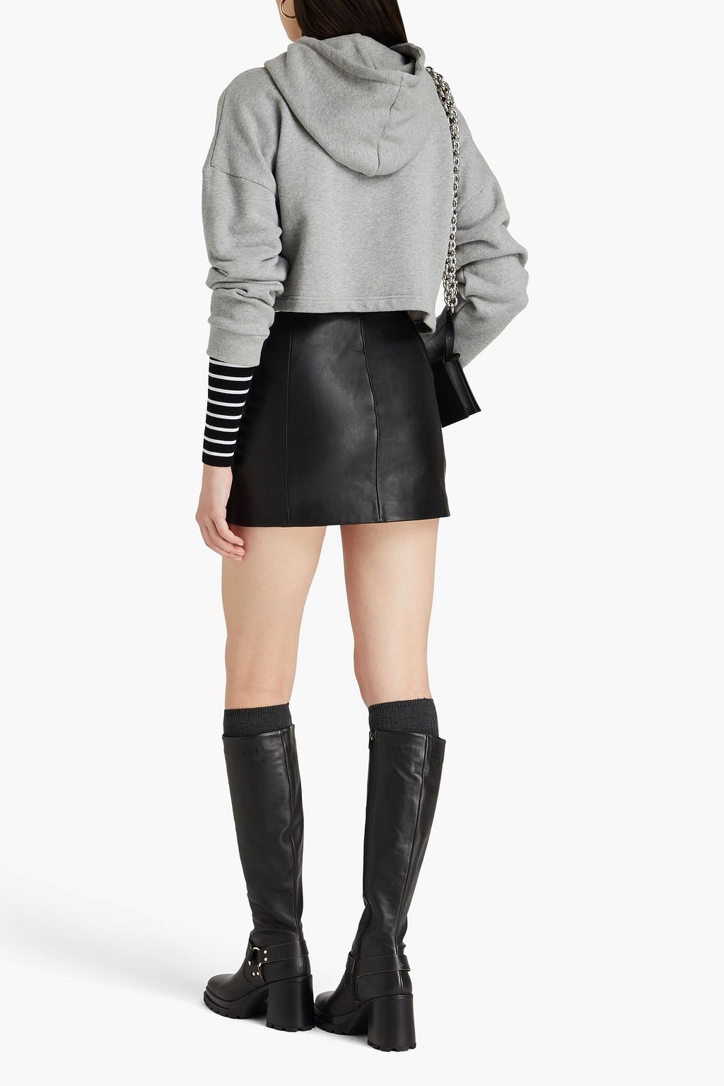 MAJE Leather mini skirt