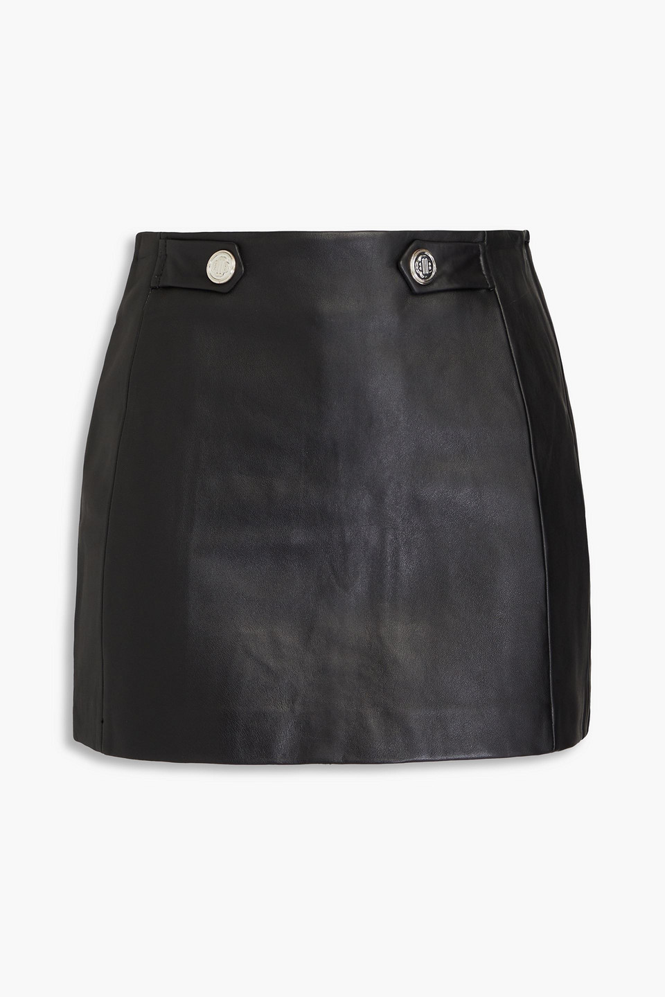 Maje Leather Mini Skirt In Black