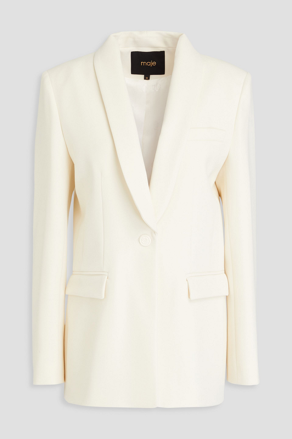 Maje Crepe Blazer In Ecru