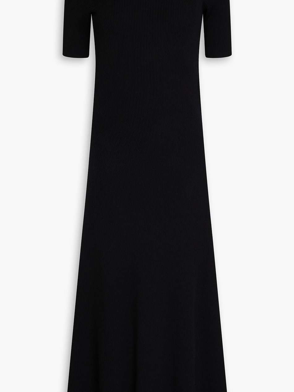 cutout ribbed-knit midi dress