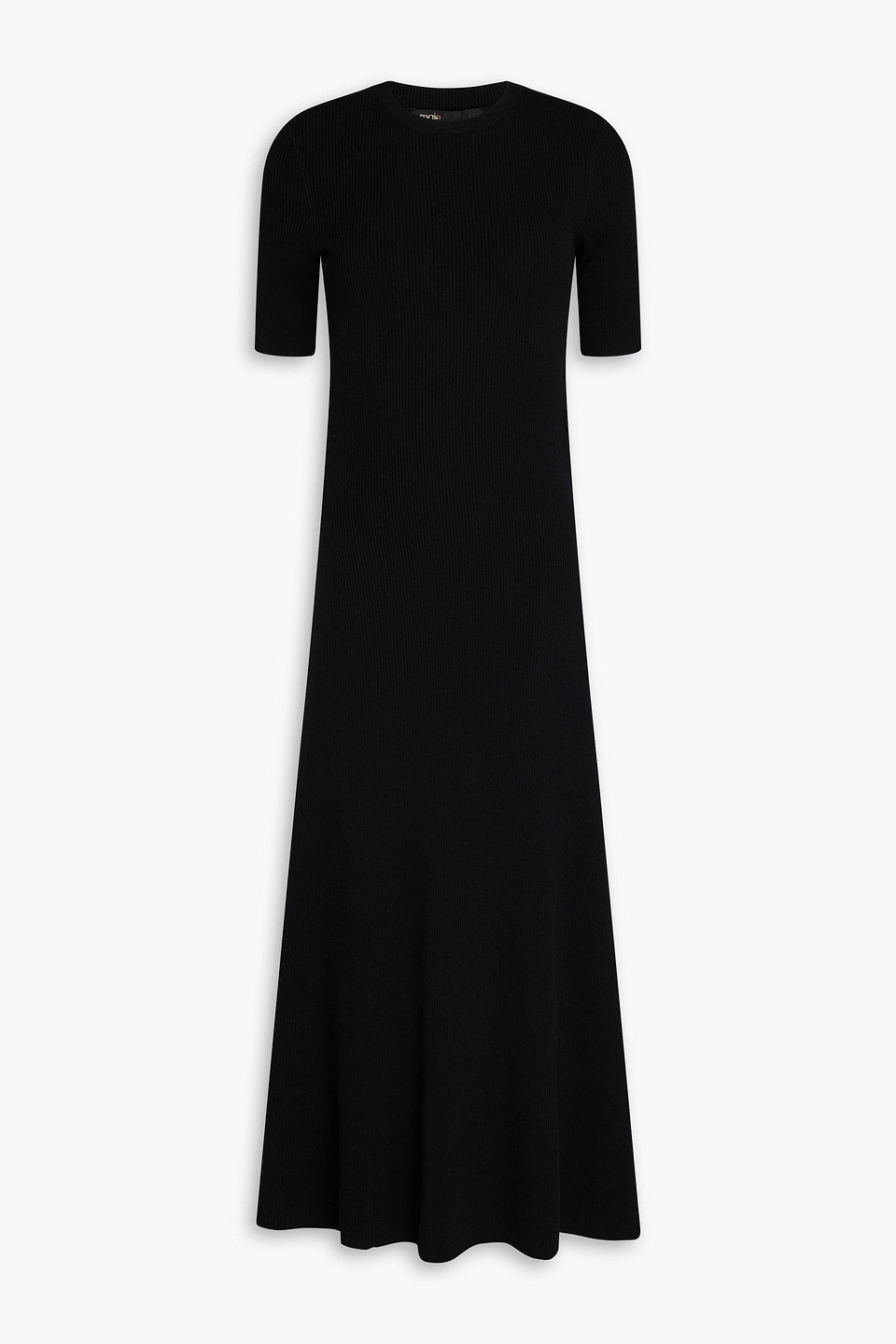 Cutout ribbed-knit midi dress