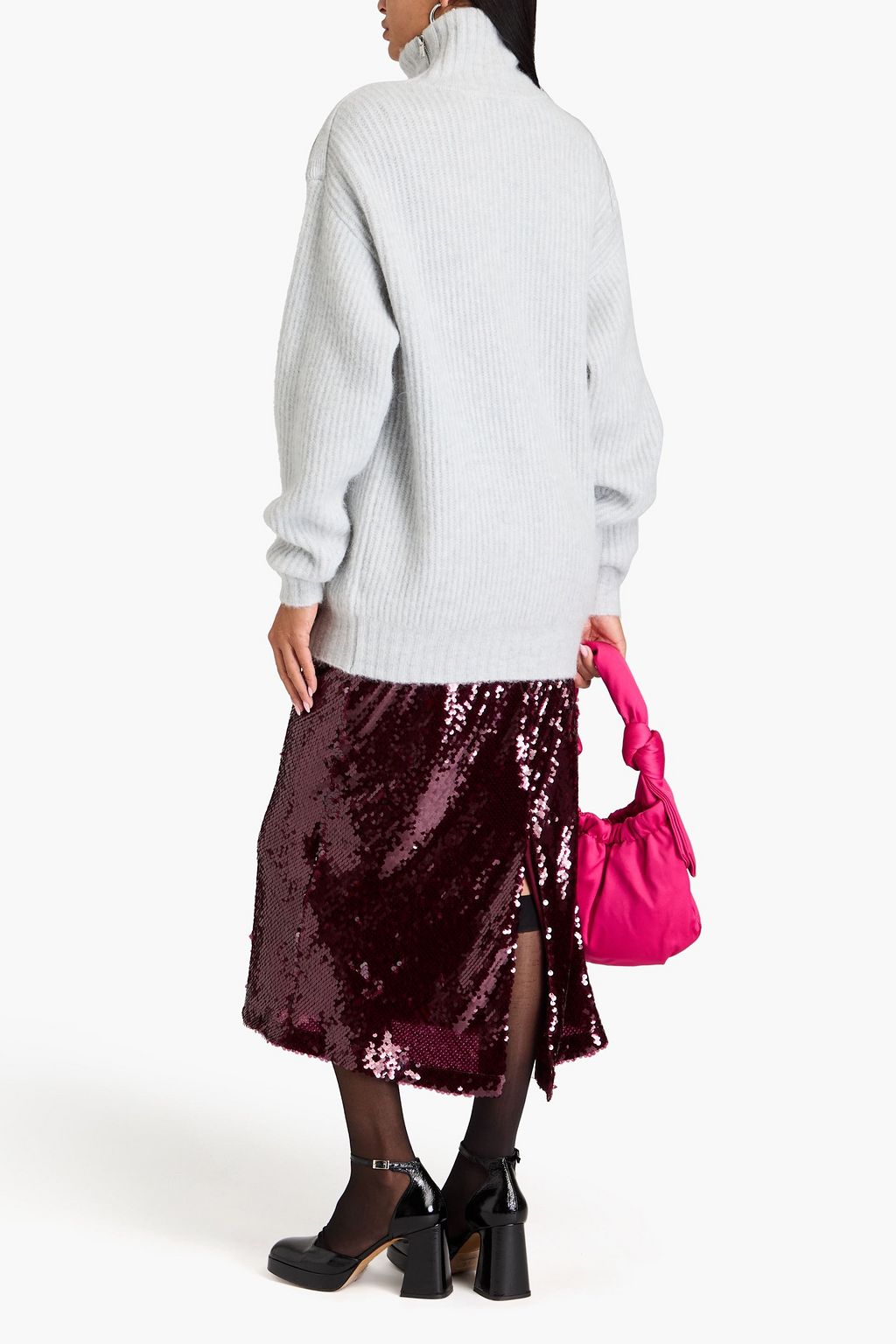 GANNI Ribbed-knit turtleneck sweater