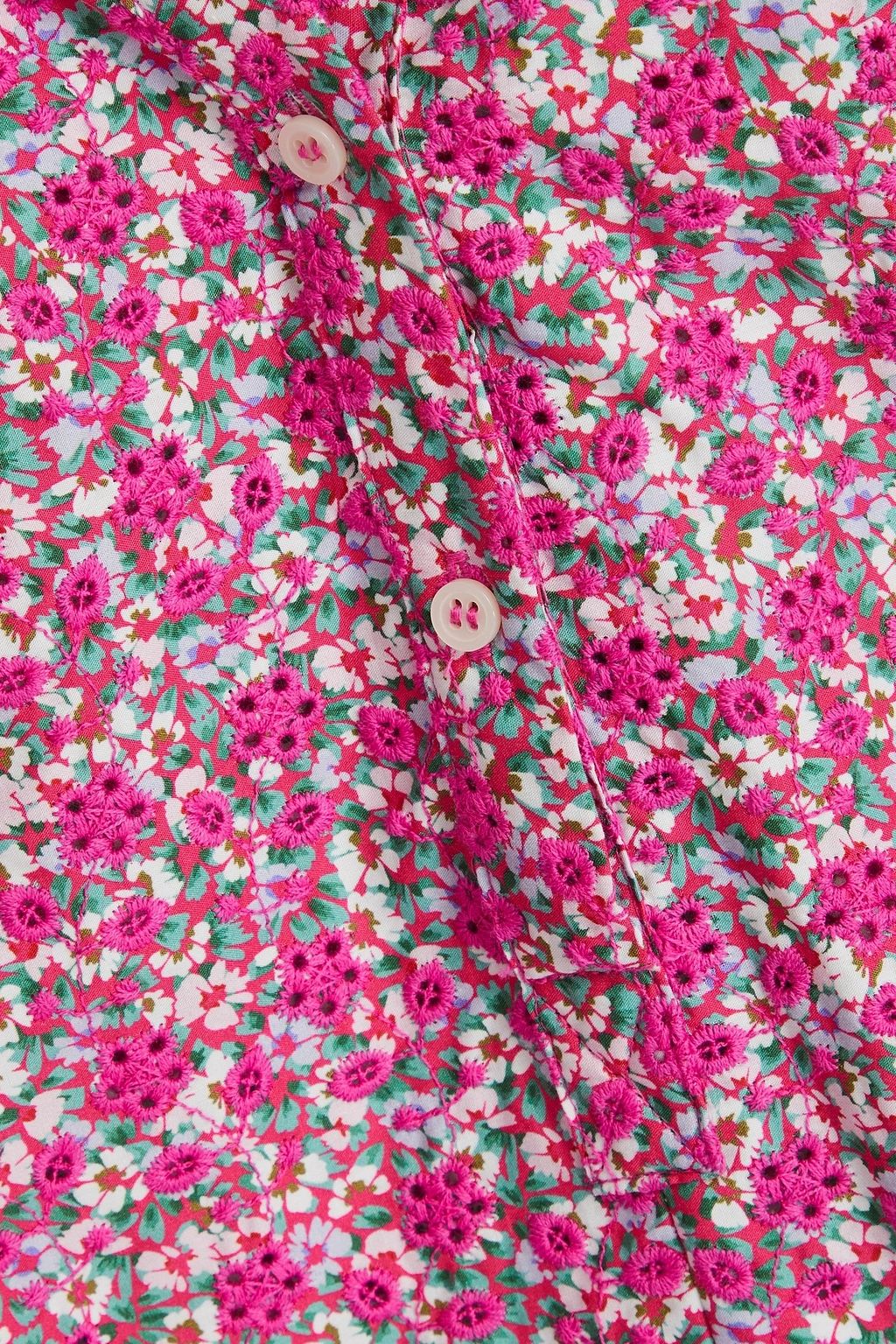 MAJE Floral-print broderie anglaise cotton blouse