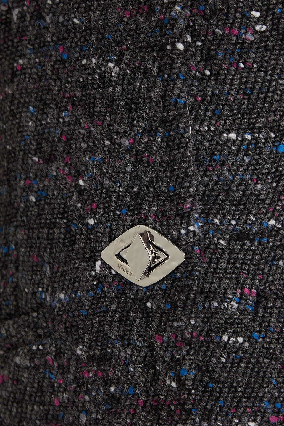 Ganni Donegal Wool-blend Bouclé-tweed Jacket In Anthracite