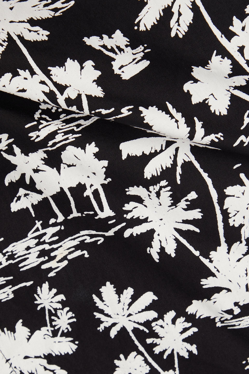 Maje Printed Cotton Skirt In Black