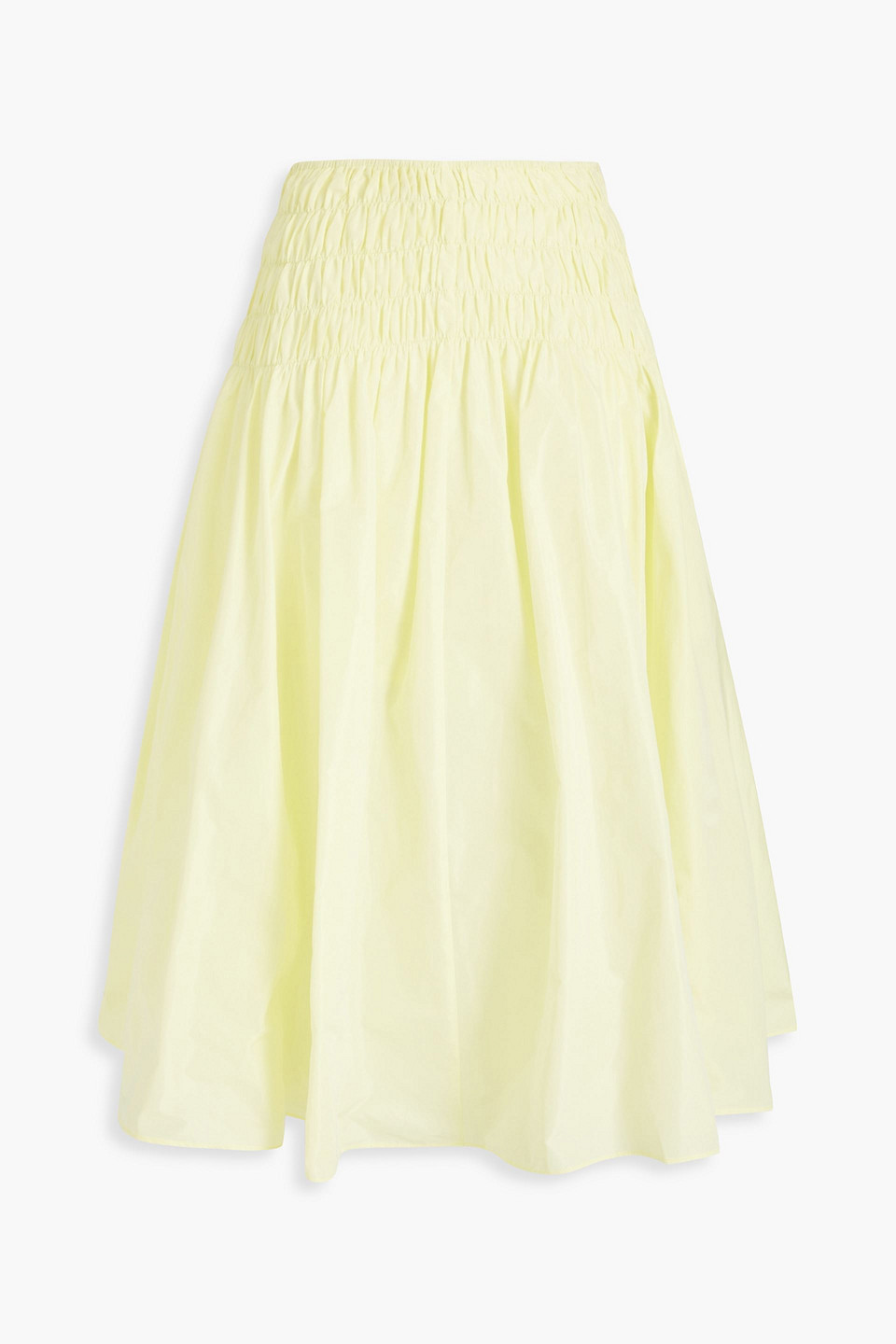 Maje Shirred Shell Midi Skirt In Yellow
