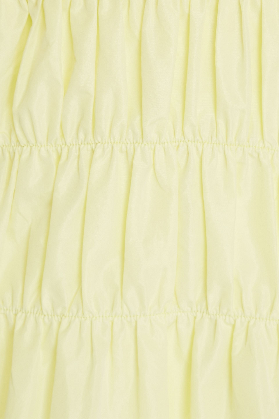 MAJE CUTOUT SHIRRED TAFFETA MIDI DRESS