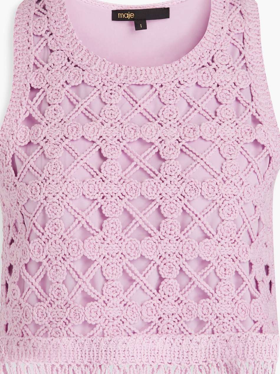 cropped fringed crocheted top