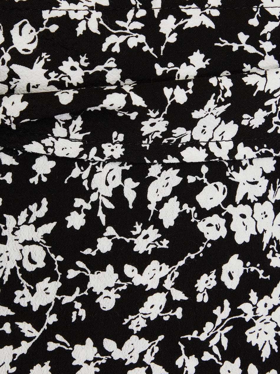 floral-print crepe mini wrap dress