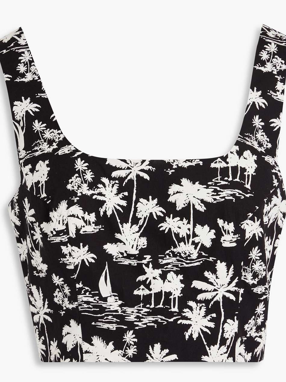 cropped printed cotton top