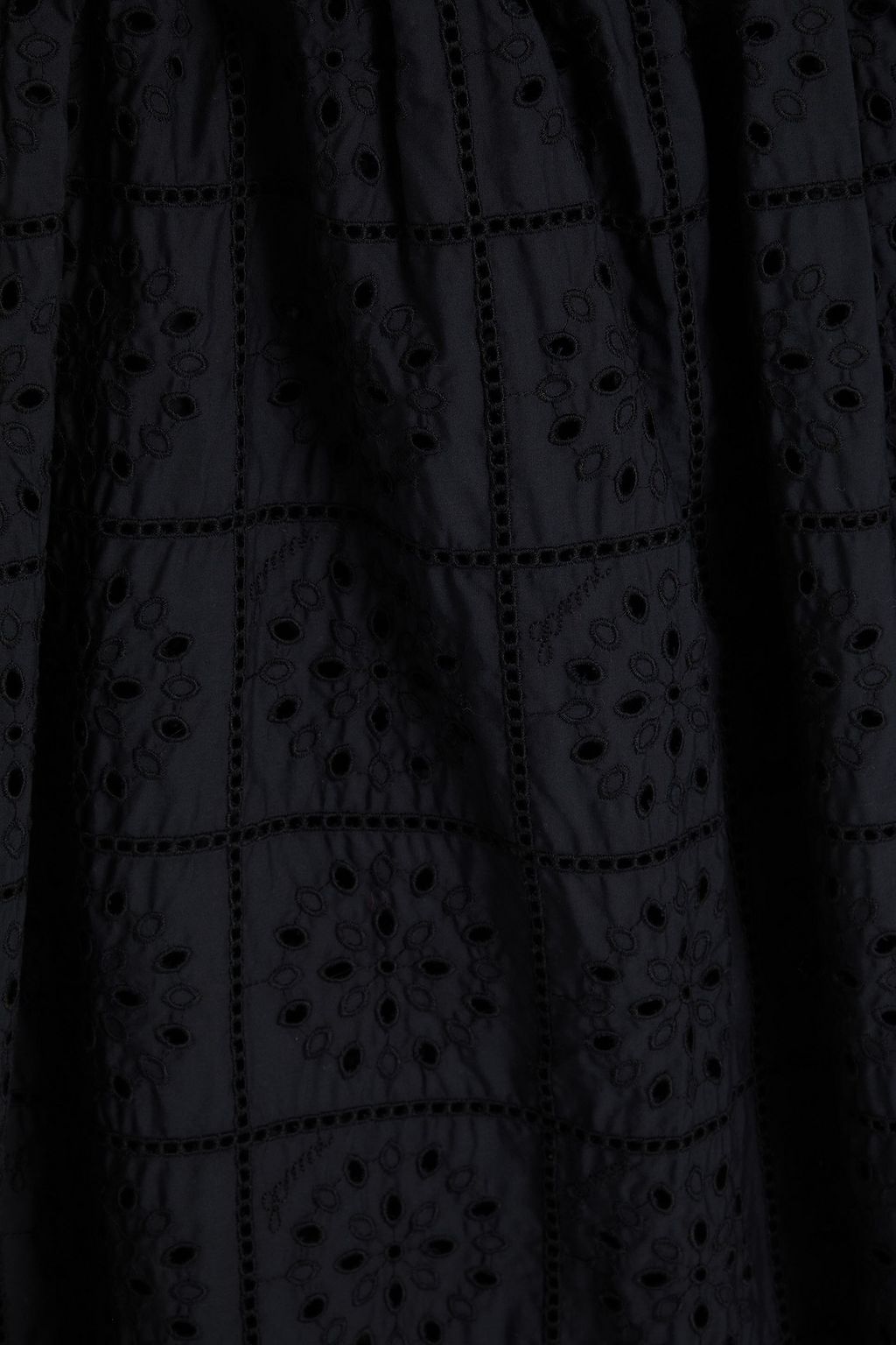 GANNI Broderie anglaise cotton midi skirt