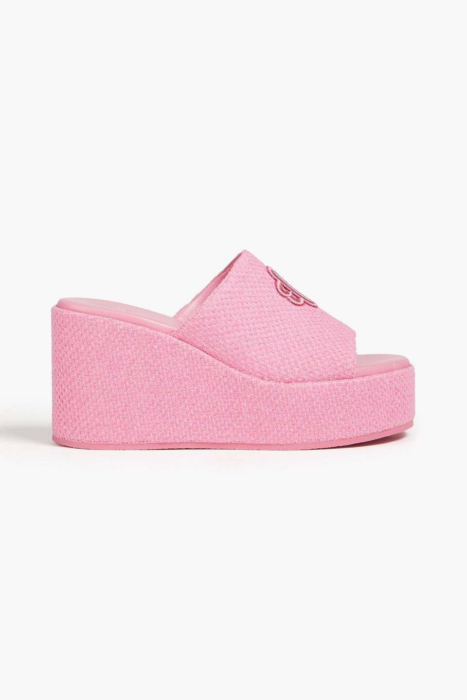 Maje Woman Sandals Pink Size 11 Textile Fibers In Baby-pink