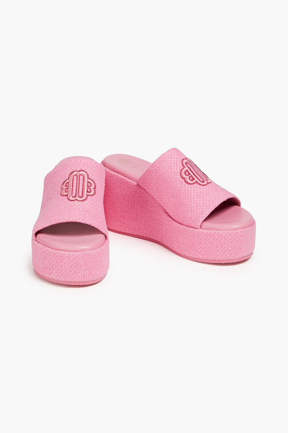 Maje Woman Sandals Pink Size 11 Textile Fibers In Baby-pink
