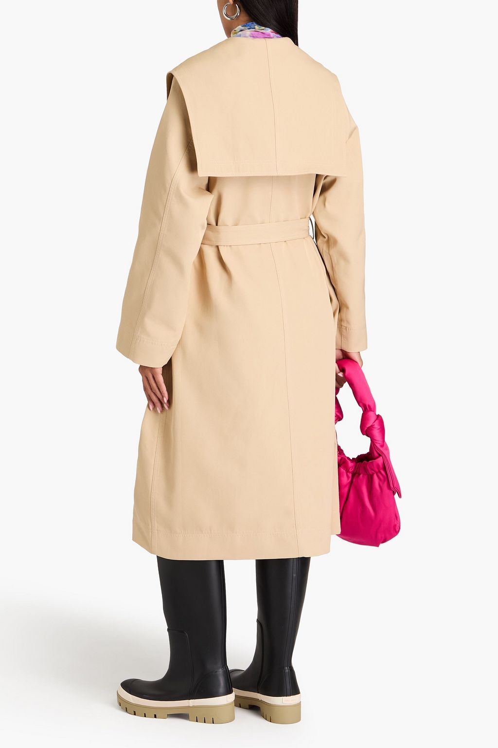 GANNI Oversized twill trench coat