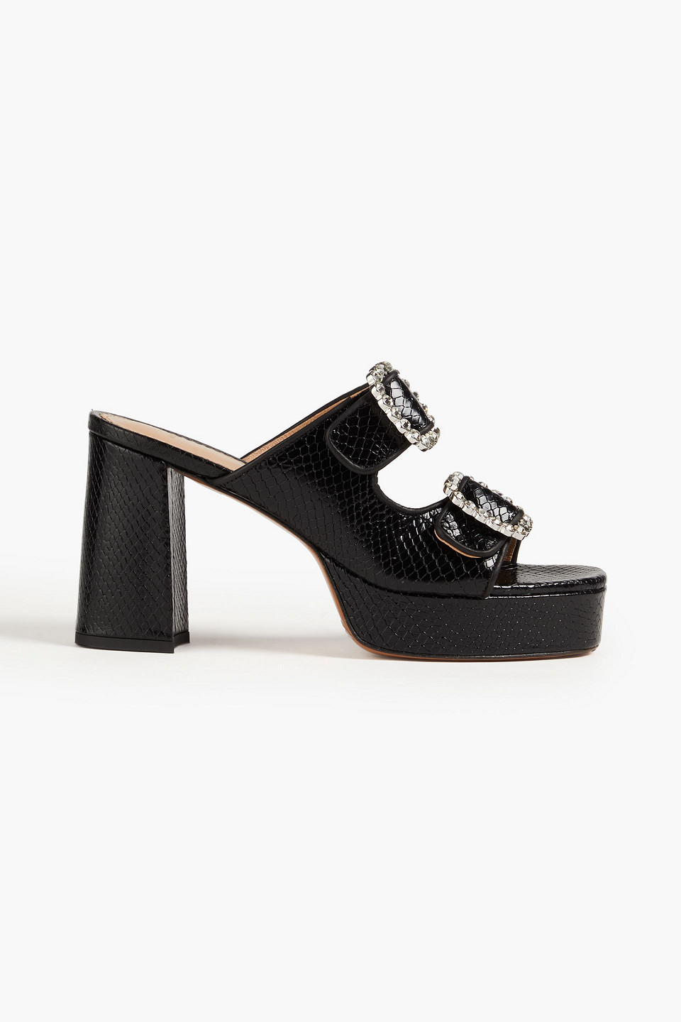 Maje - Leather platform loafers - Black - EU 39