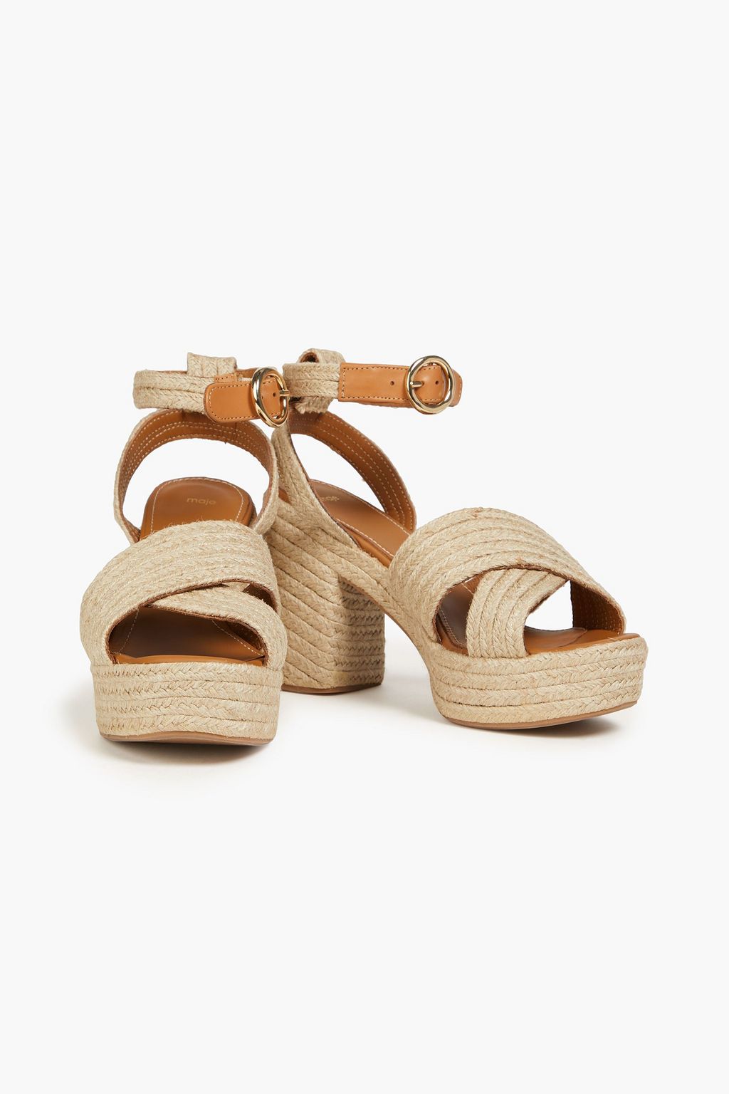 MAJE Jute espadrille platform sandals