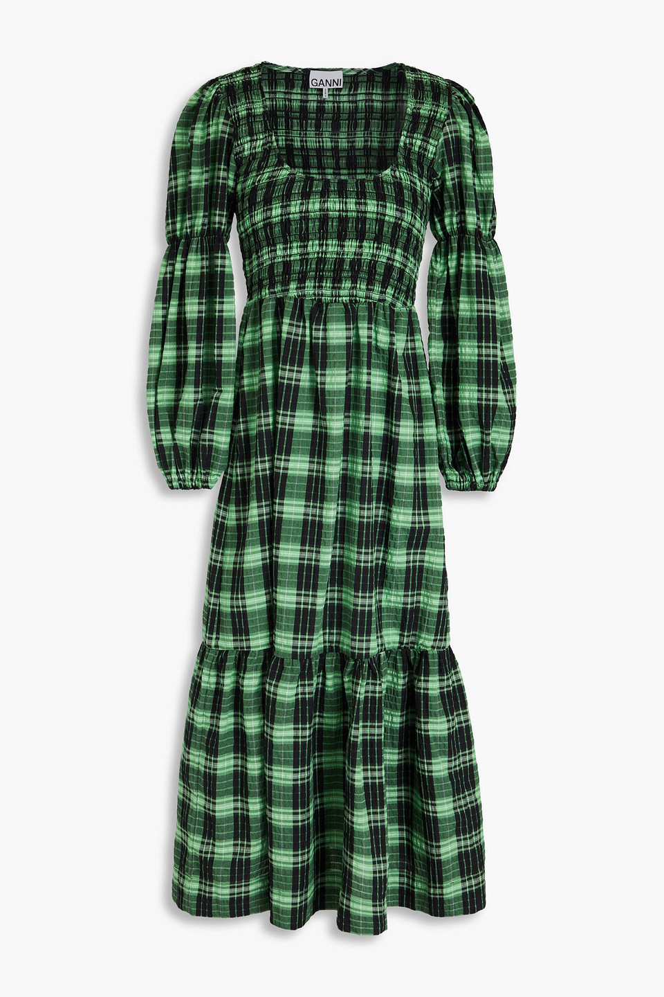 Ganni Women Maxi Dress In Green