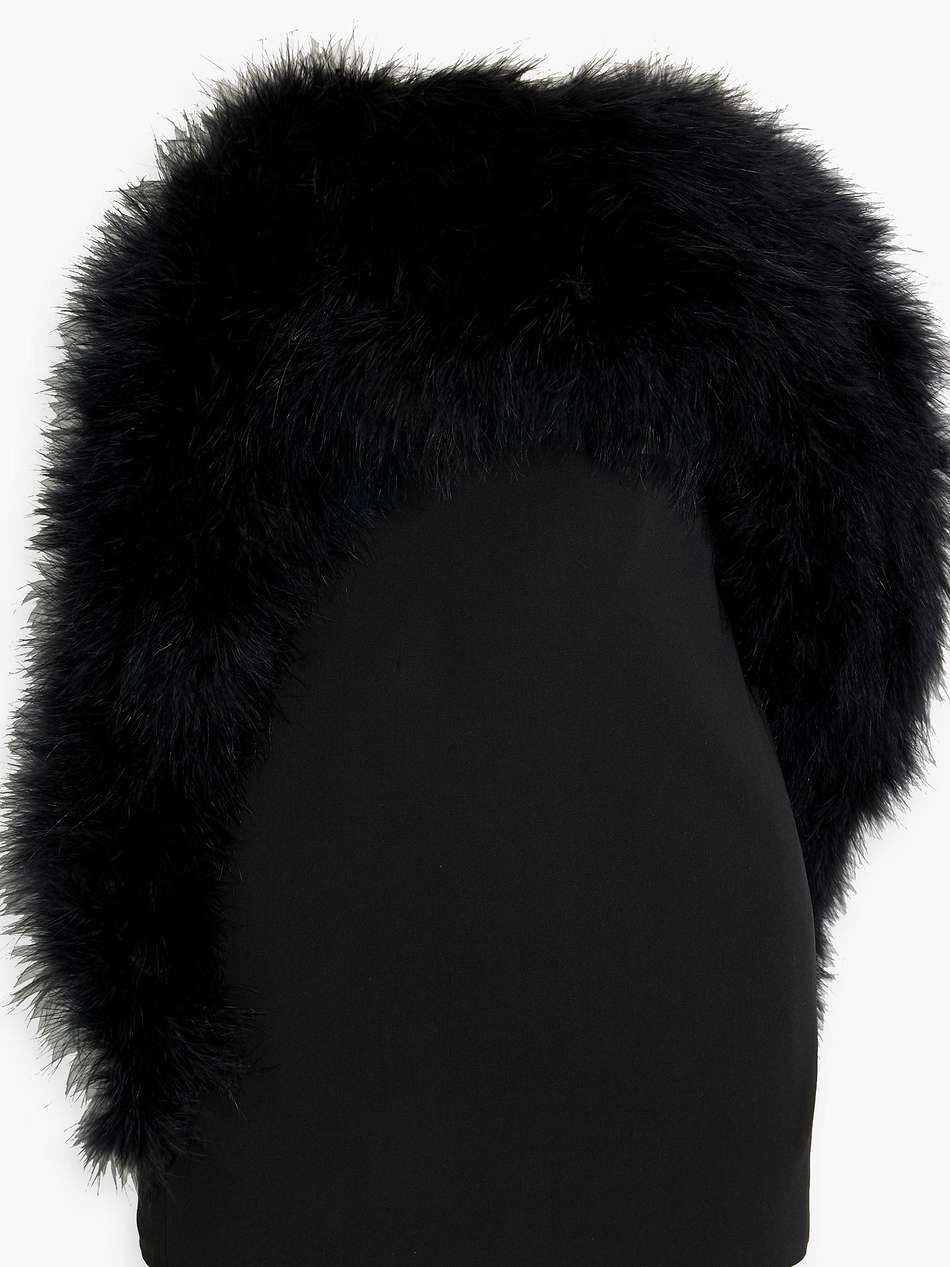 blaise strapless feather-embellished crepe mini dress