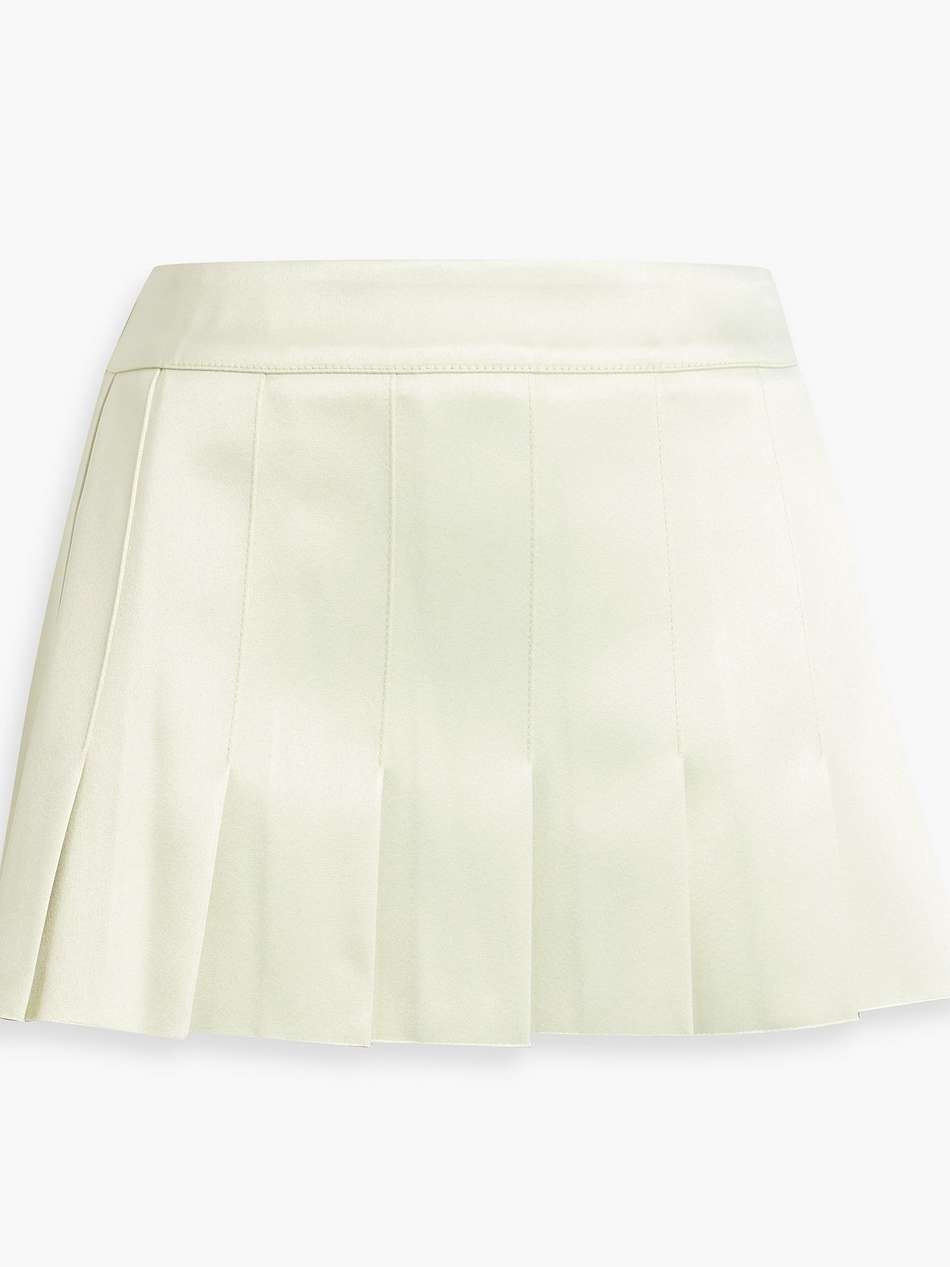 nimue pleated satin mini skirt