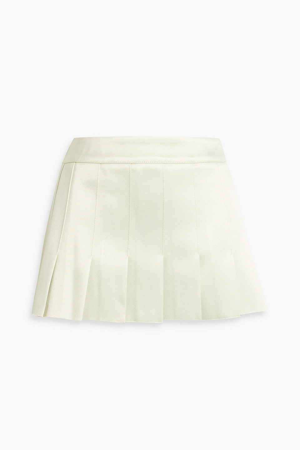 16arlington Nimue Pleated Satin Mini Skirt In Mint