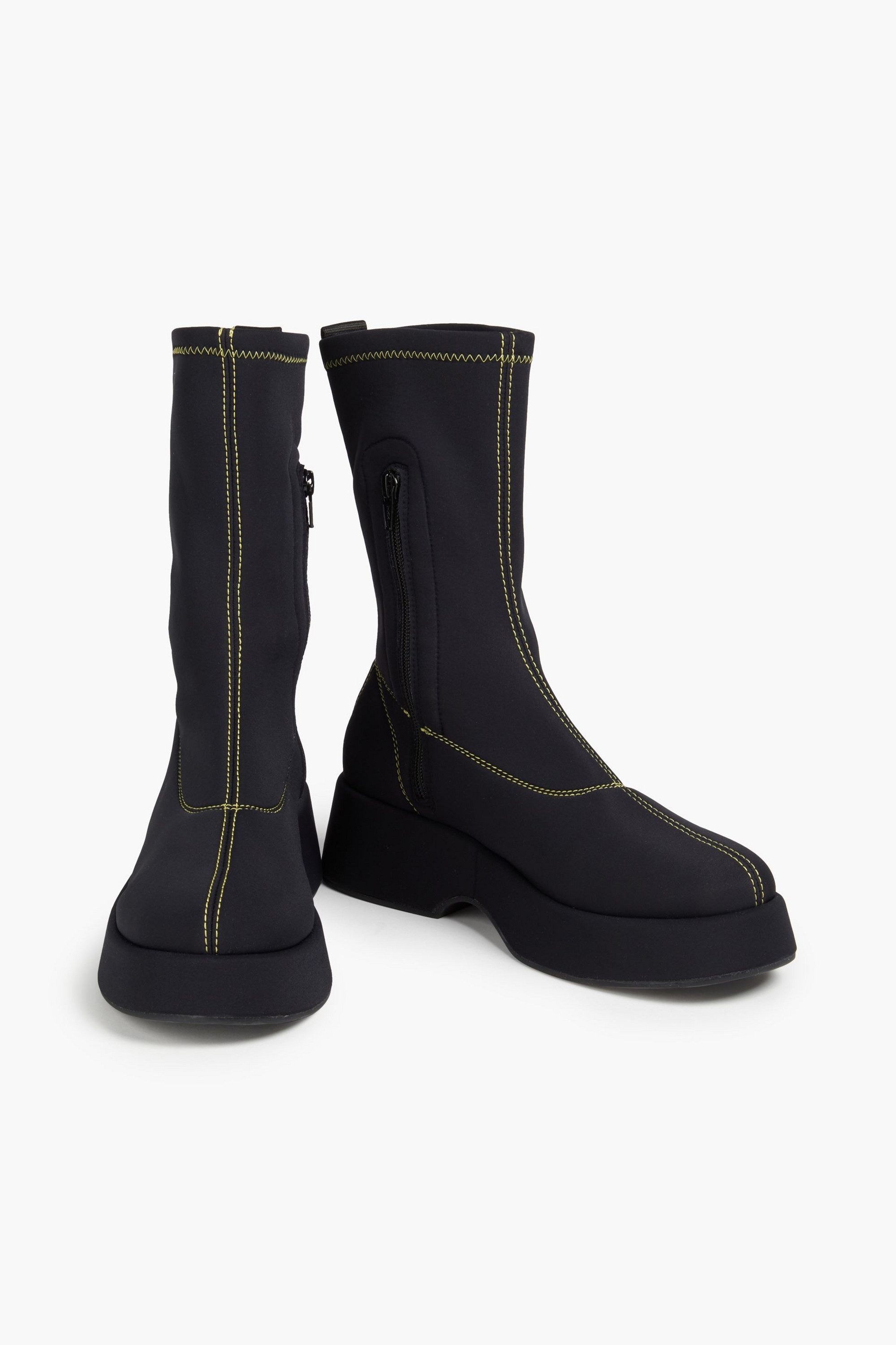 GANNI - Topstitched neoprene sock boots | Plush