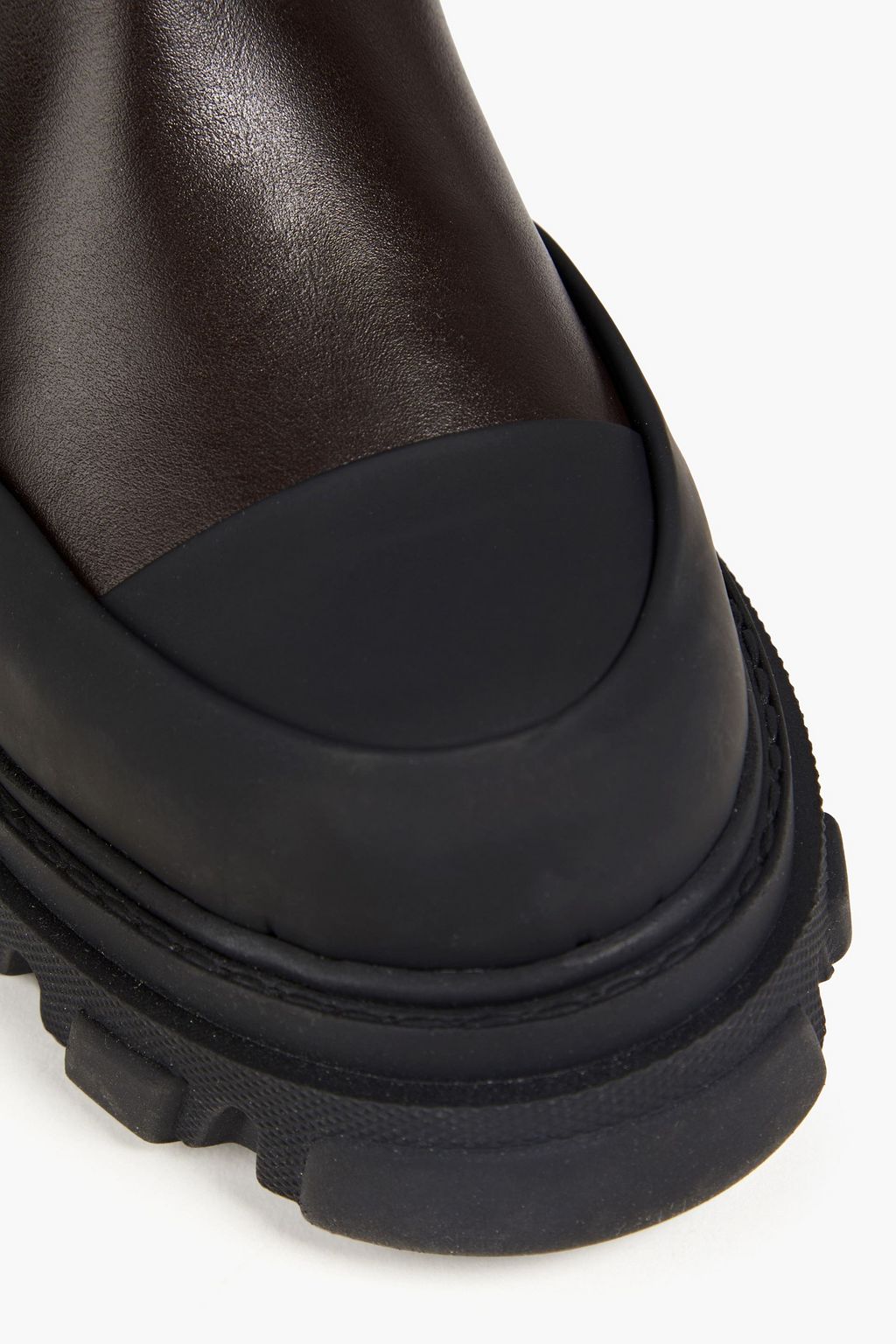 GANNI Grosgrain-trimmed leather boots