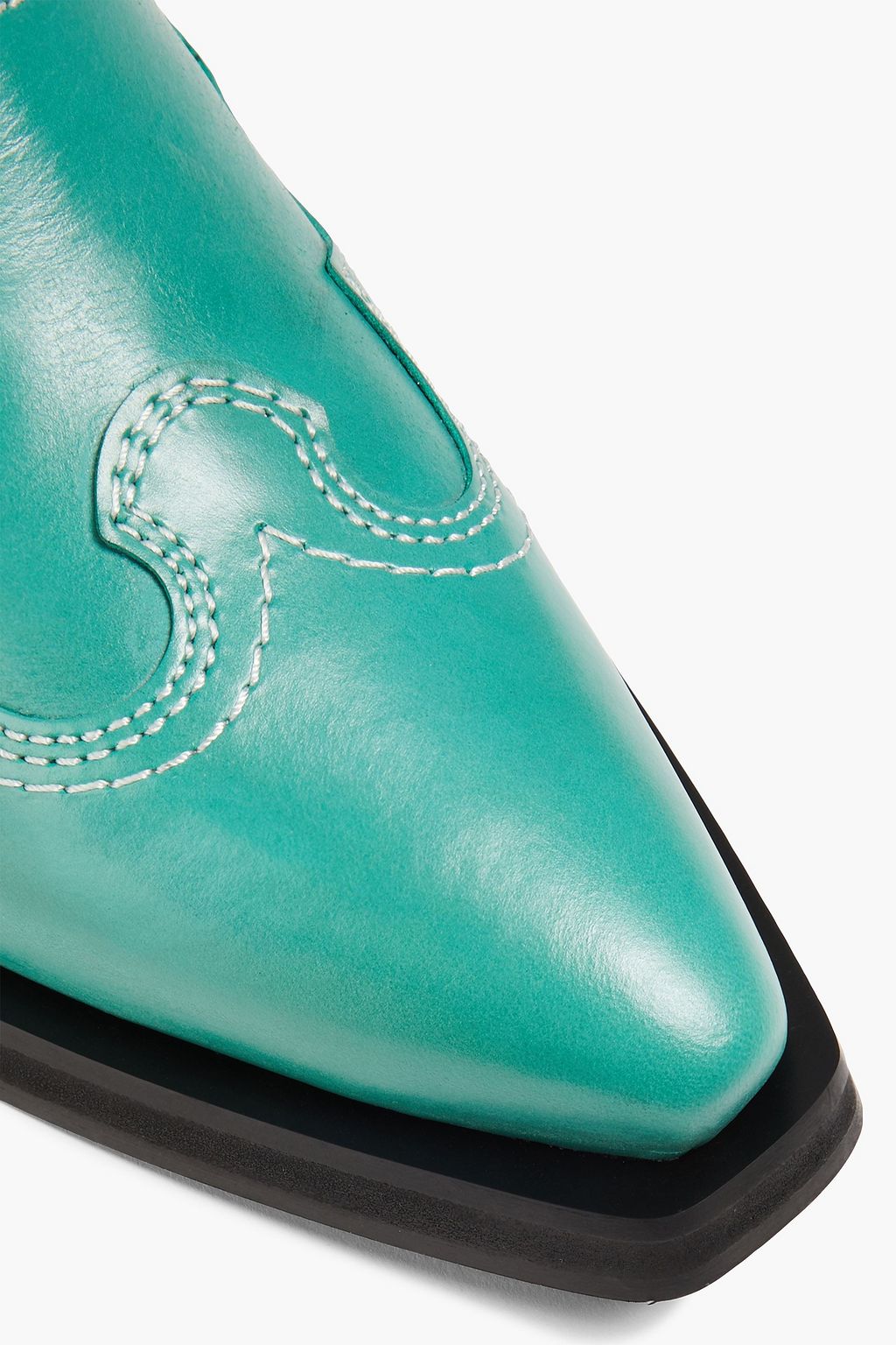GANNI Embroidered leather cowboy boots