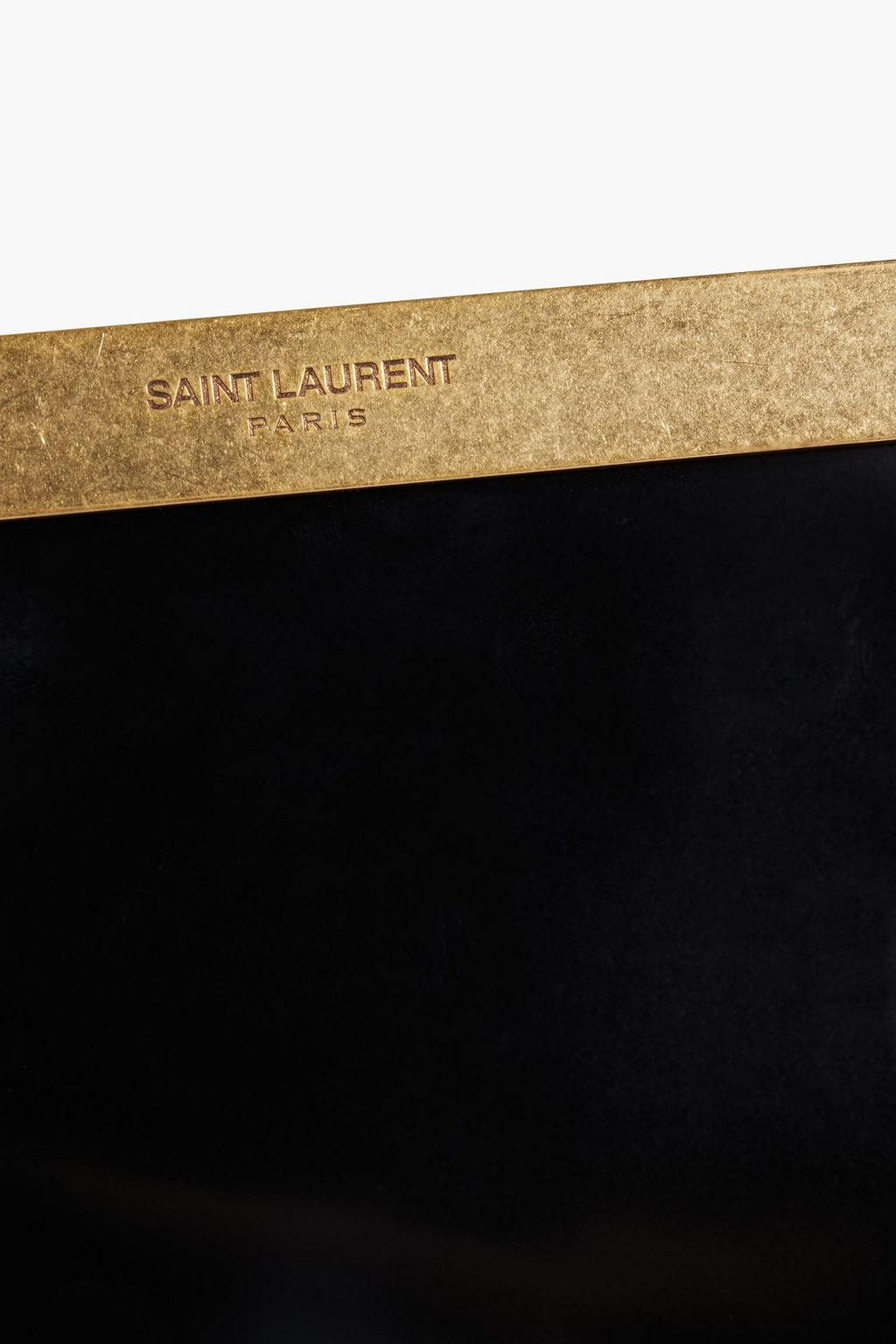 SAINT LAURENT Glossed-leather clutch