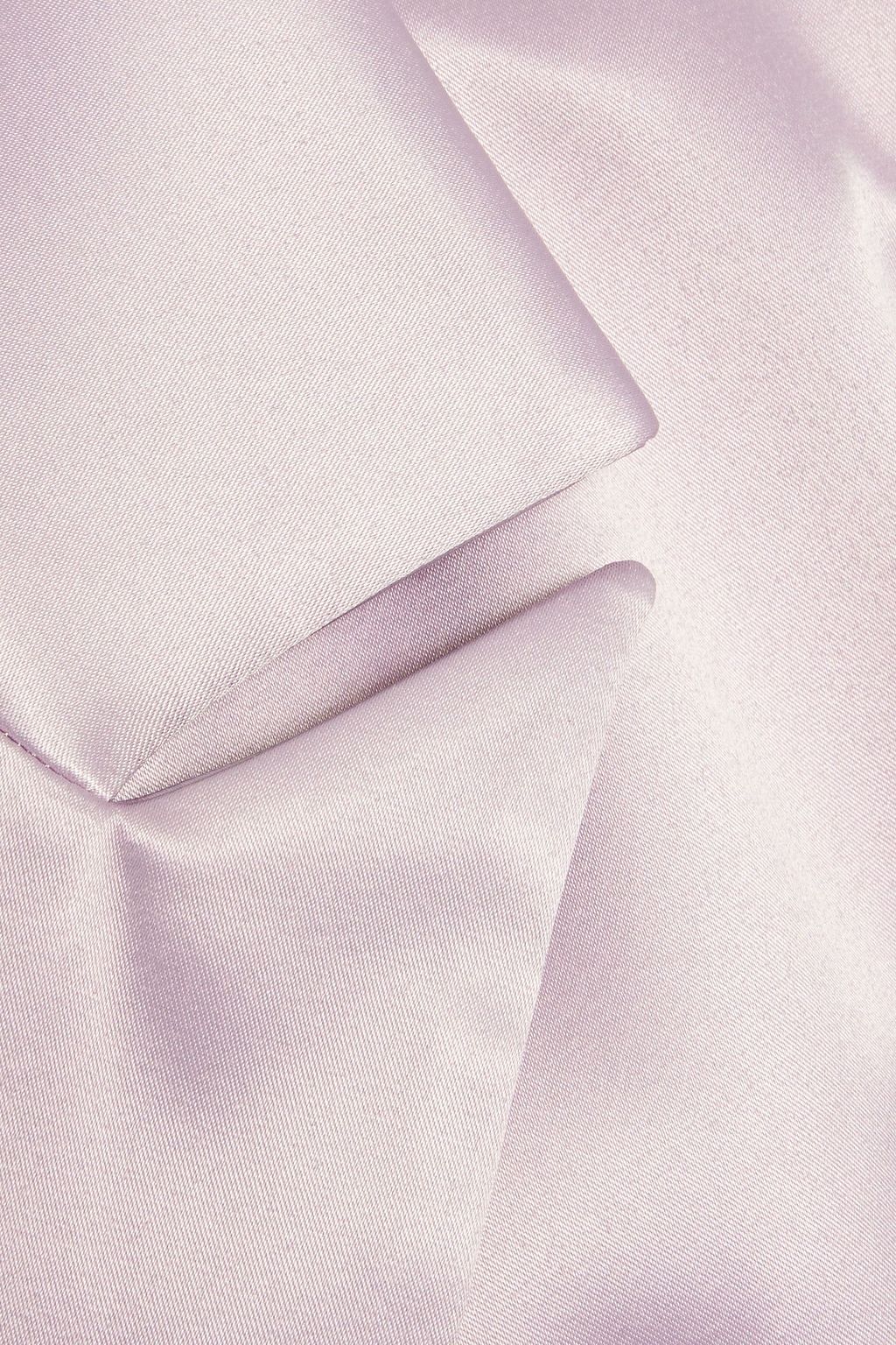 16ARLINGTON Willis double-breasted feather-trimmed satin coat