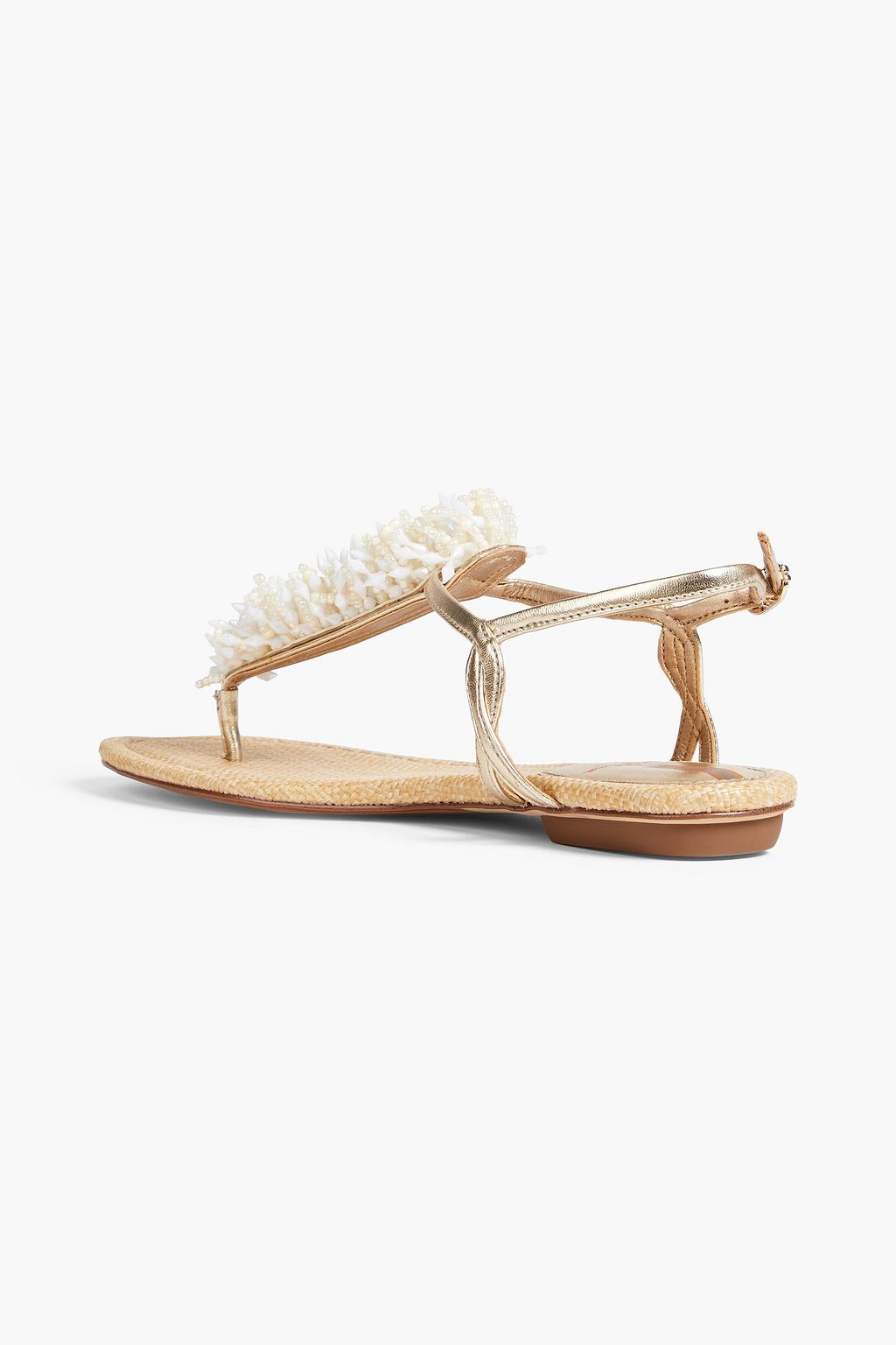 SAM EDELMAN Brinda embellished metallic faux leather sandals