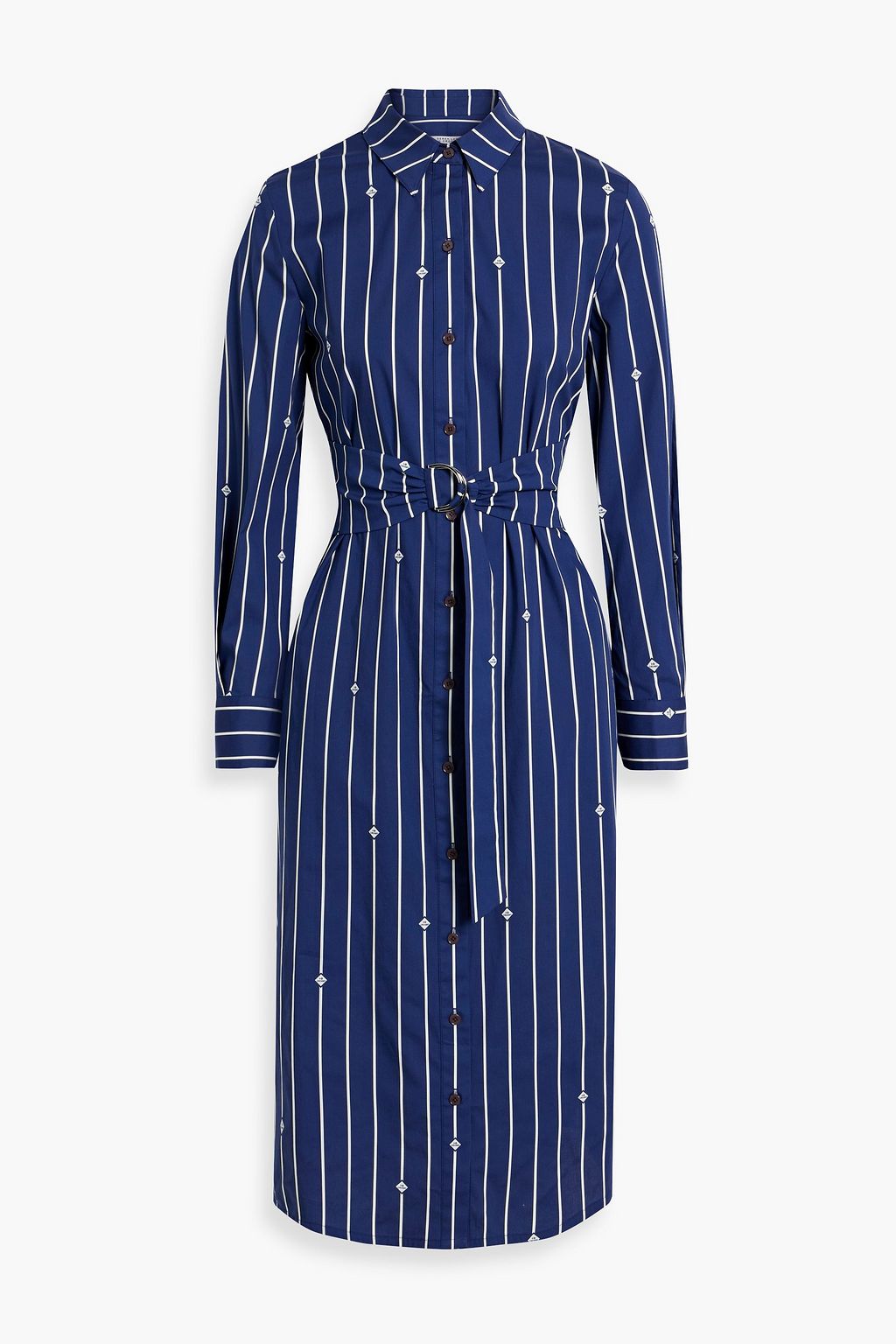 DEREK LAM 10 CROSBY Striped cotton-blend poplin midi shirt dress | THE ...