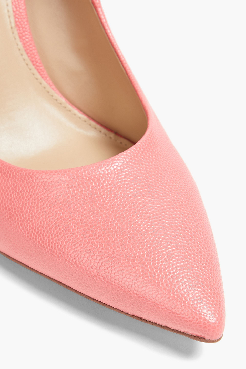 Shop Sam Edelman Hazel Faux Pebbled Leather Pumps In Coral