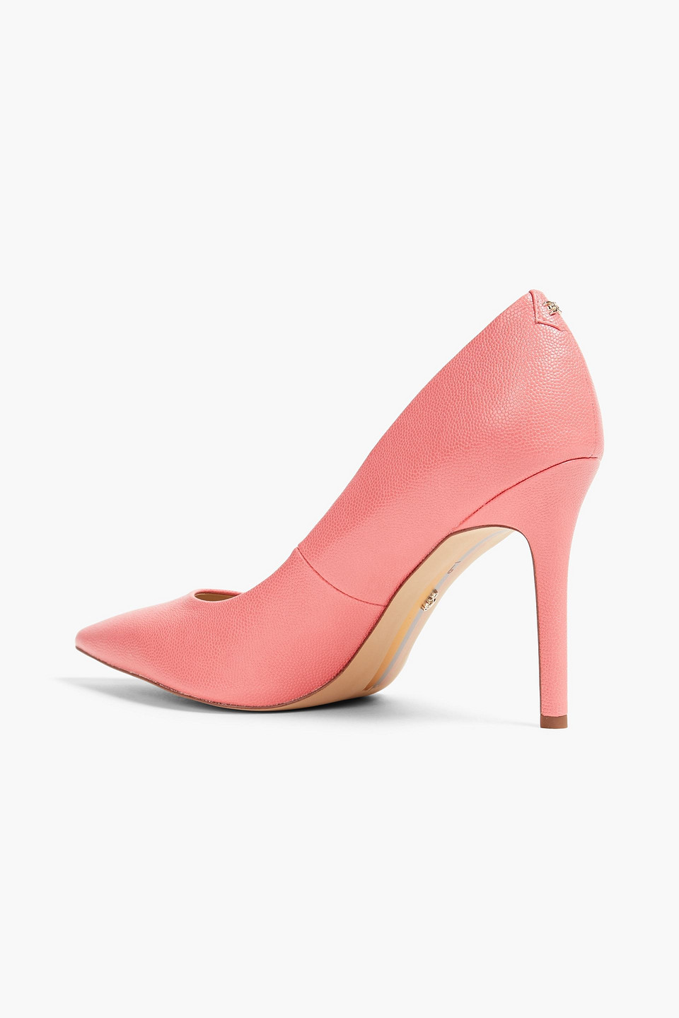 Shop Sam Edelman Hazel Faux Pebbled Leather Pumps In Coral