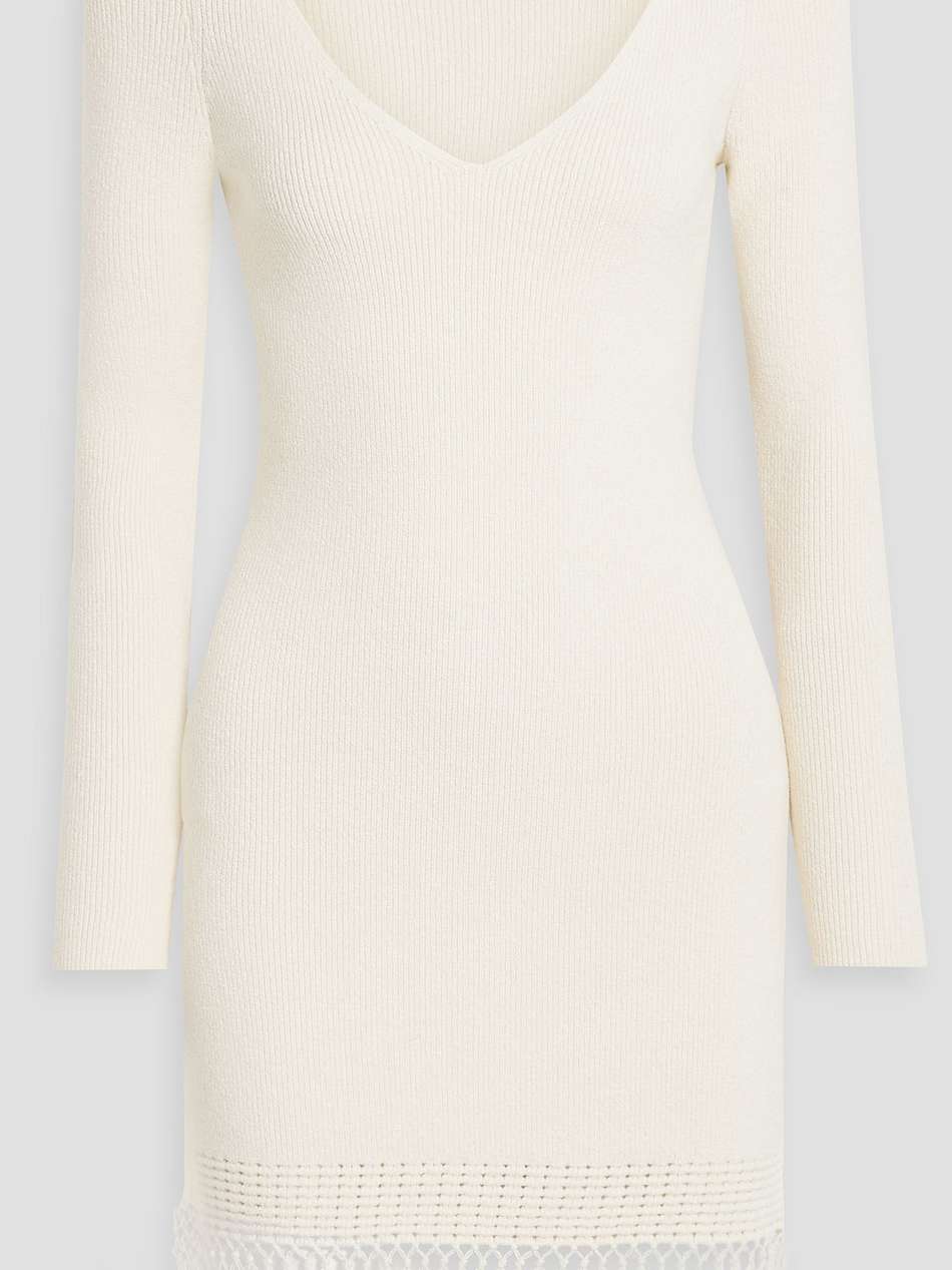 atlantis macramé-trimmed cotton-blend mini dress