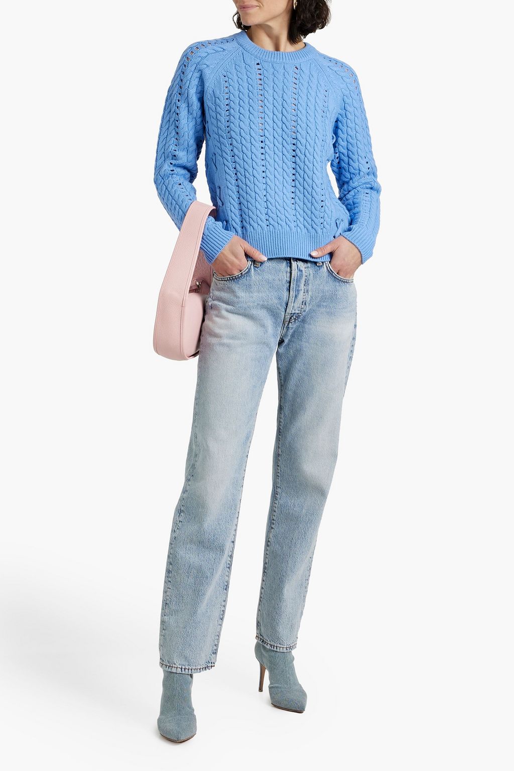 DEREK LAM 10 CROSBY Aitana lace-up cable-knit wool sweater