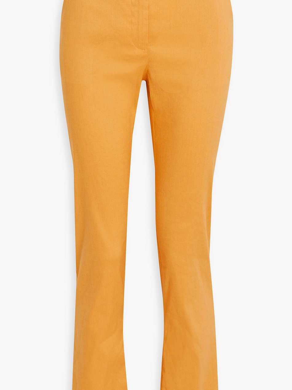 linen-blend slim-leg pants