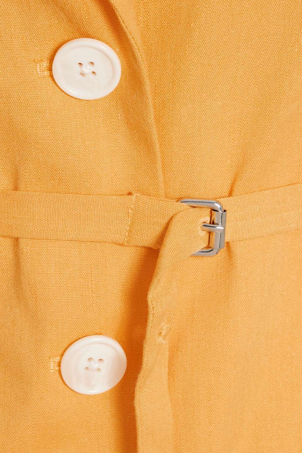 Shop Derek Lam 10 Crosby Belted Linen-blend Blazer In Saffron