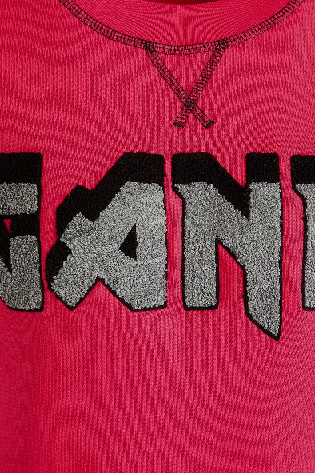 GANNI سويت شيرت مصنوع من صوف ناعم بتصميم مطرّز