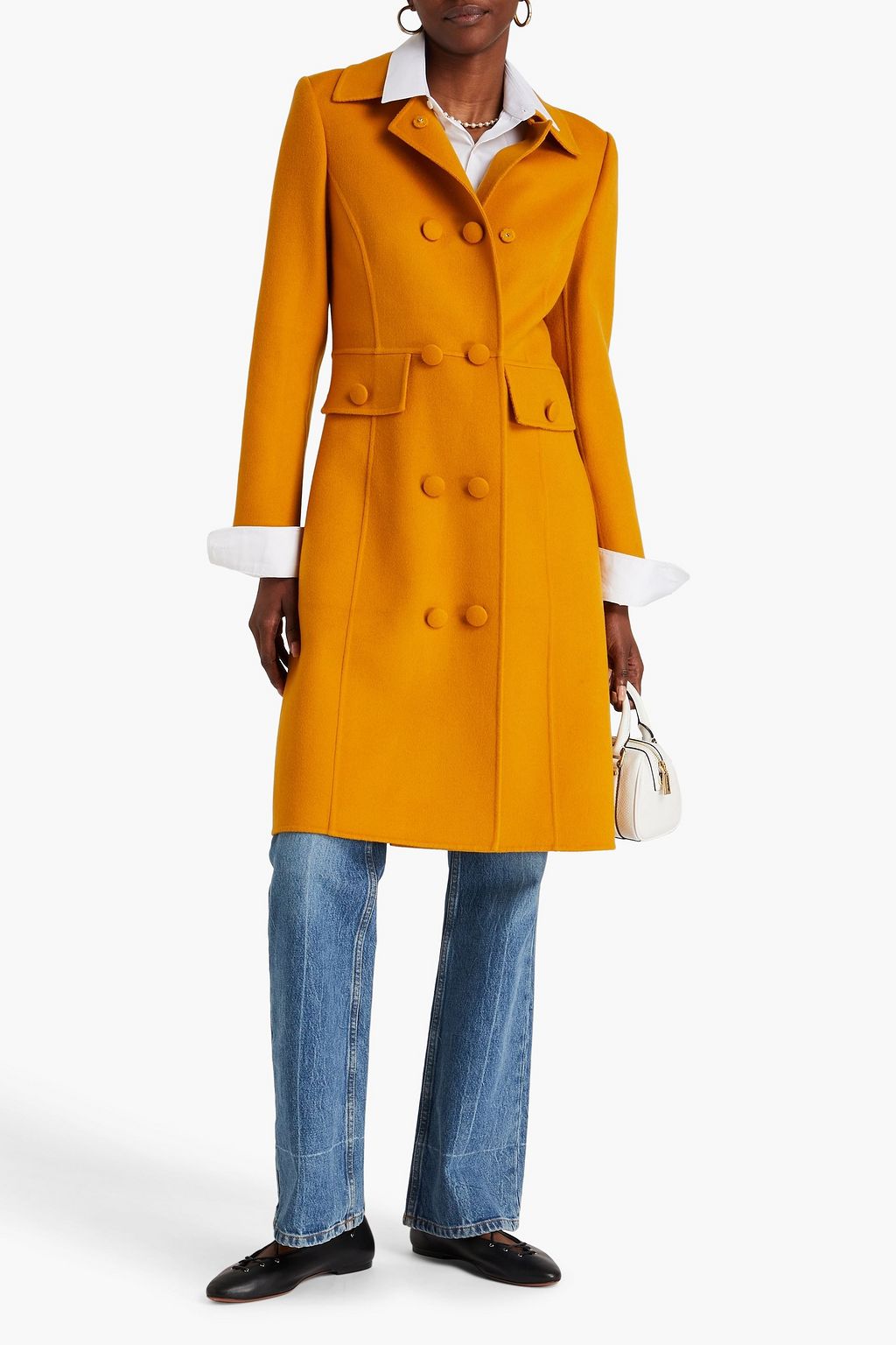 OSCAR DE LA RENTA Doublebreasted wool and cashmereblend felt coat