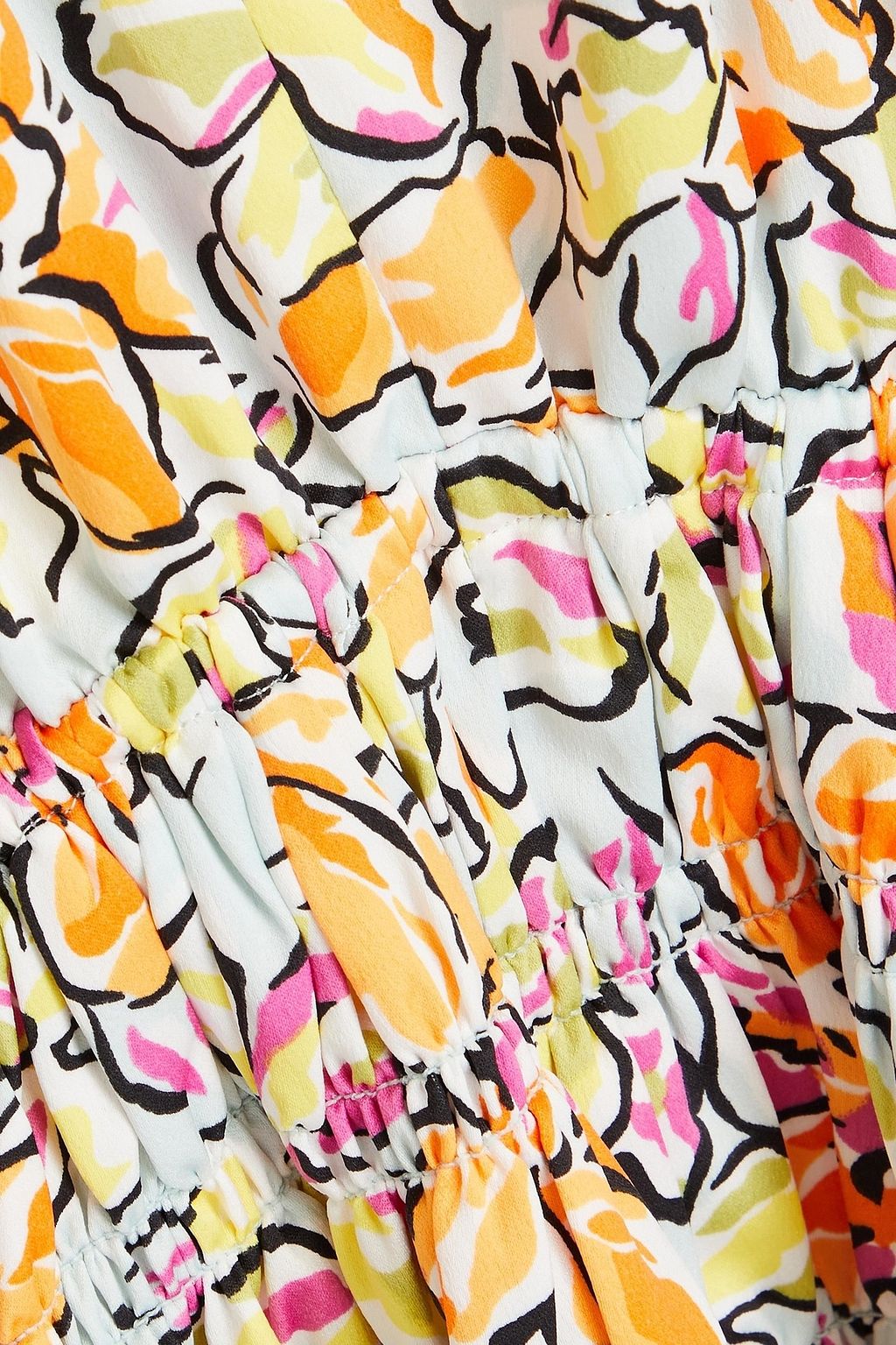 MAJE Cutout floral-print satin-crepe mini dress