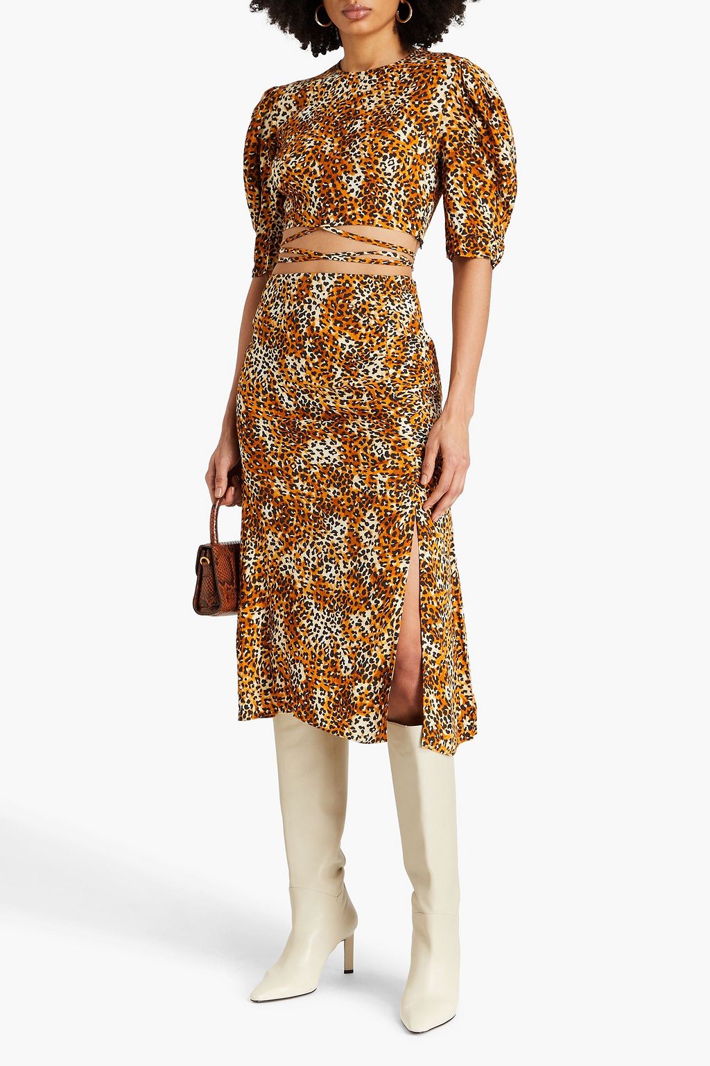MAJE Leopard-print crepe top