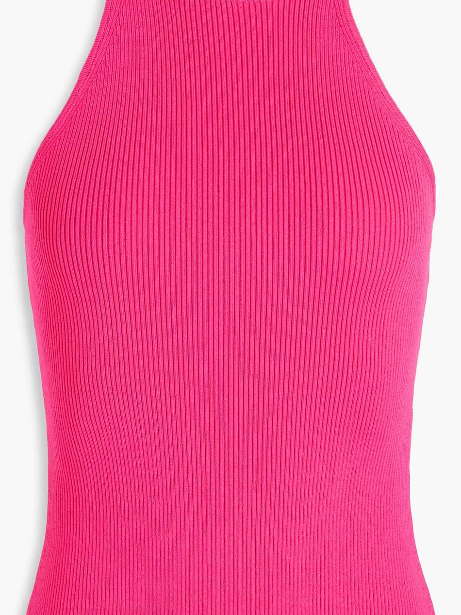 chain-embellished ribbed-knit top