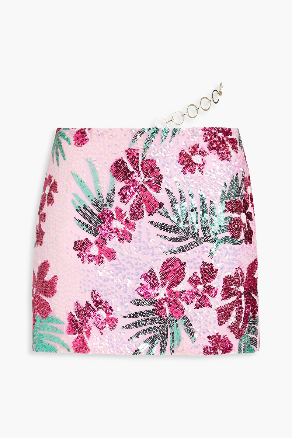 Maje - Embellished floral-print tulle mini skirt - Pink - FR 40